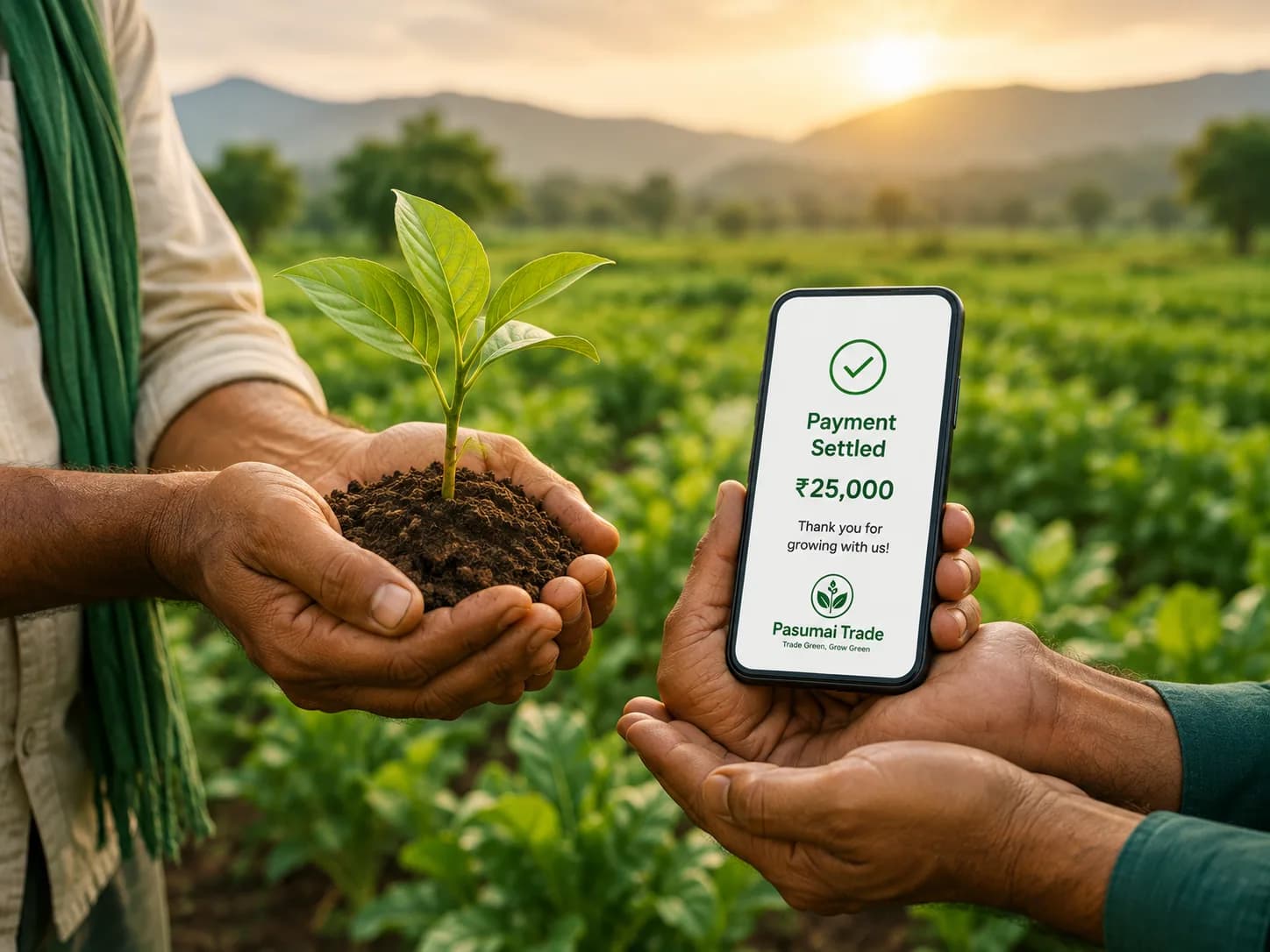The held amount moving to a bank passbook, released to the farmer