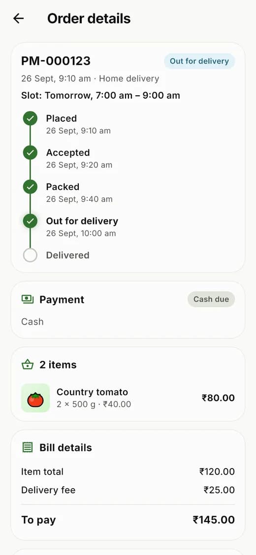 An order on its way