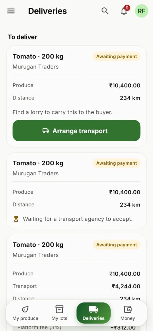 Deliveries, step by step