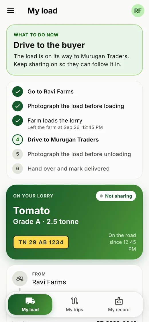 A driver's load, step by step